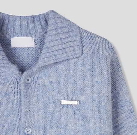 Martic Wool Collar Warmer Knit Cardigan