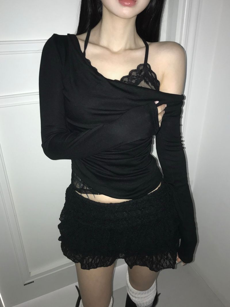 dear lace wrap top (2 color)