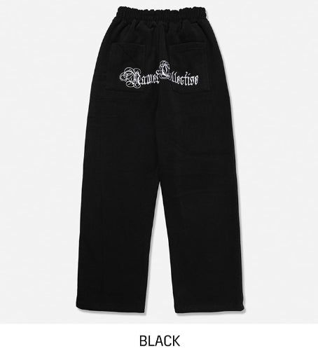 Arc Lettering Embroidered Brushed Over Sweatpants