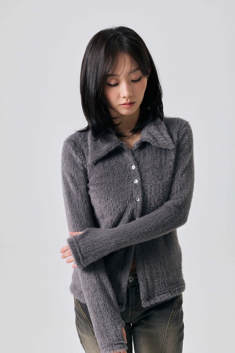  COSMO FUR CARDIGAN / CHARCOAL