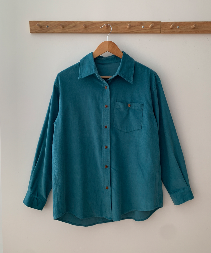 Corduroy Collar Shirt Shirt Blouse Basic Item Cotton