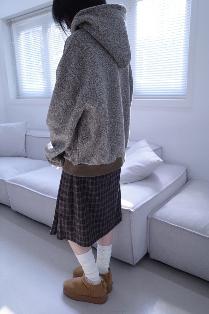 Hose check pleats midi sk (2color)