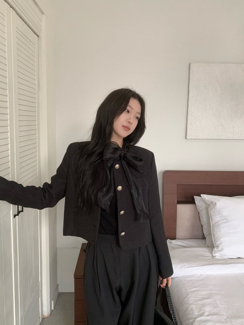 Tilly Tie Scarf Long Sleeve Top