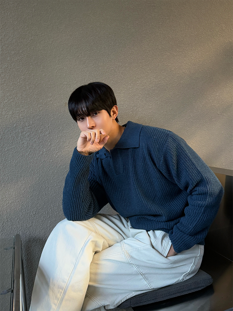 AVAND(アバンド)の「Open collar hachi knit(Tops)」