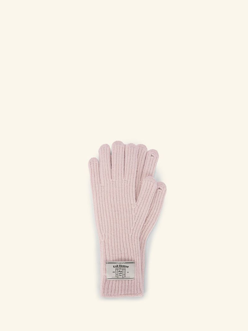 Label Finger Hole Long Glvoes