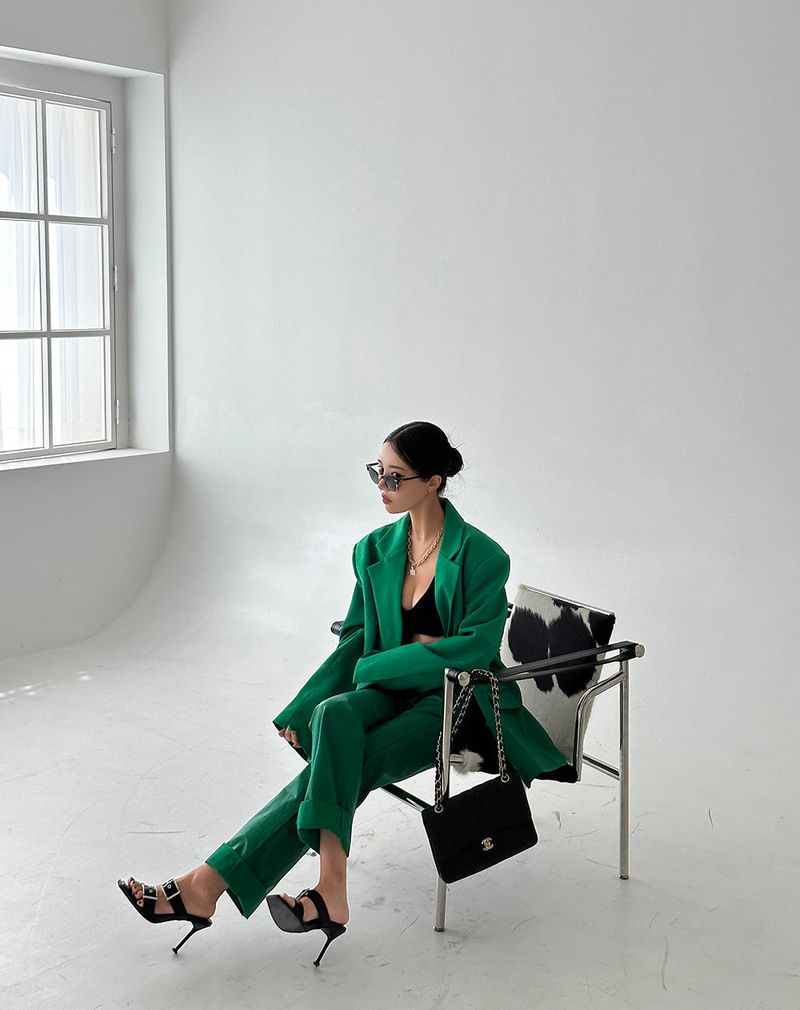 double collar oversized fit blazer jacket