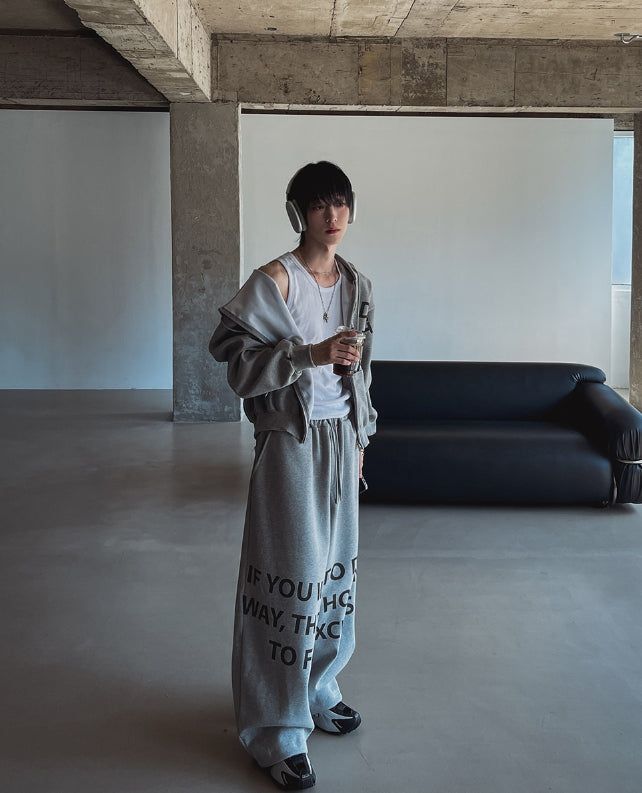 Wanted Lettering Banding Pants