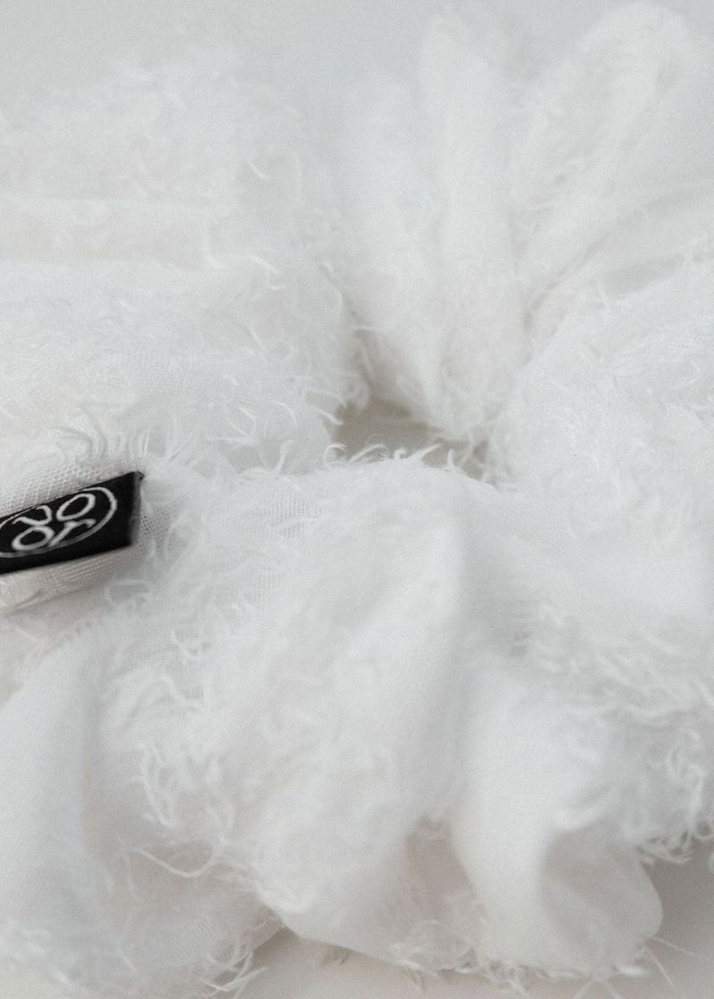 Lace Flower Scrunchie_White