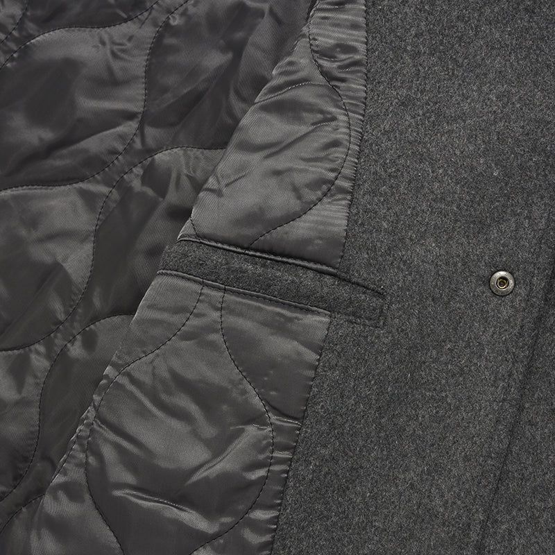 UNI RIB POINT VARSITY JACKET [MELANGE GRAY]