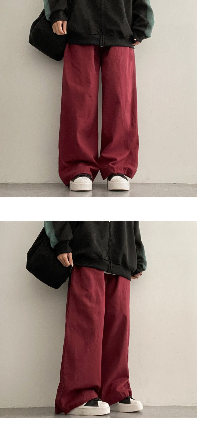 RUTH Hem String Banded Waist Cotton Wide Pants