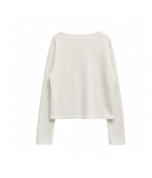 26SS★ [PLAN MADE] Loop Lace-up Boat Neck Knit