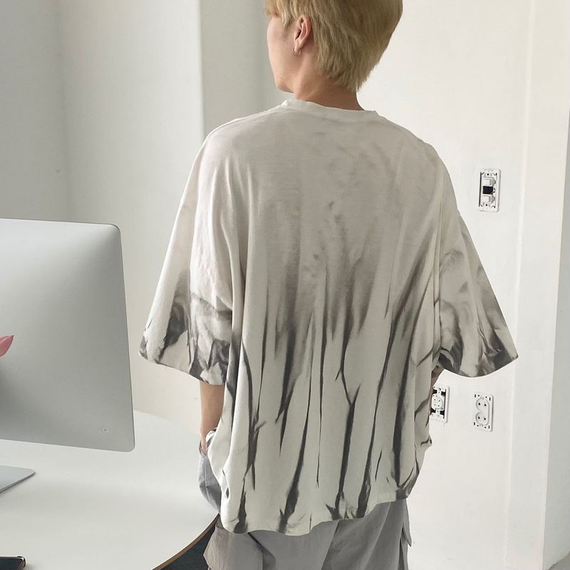 Flame Overfit Round Short Sleeve Tee 2color