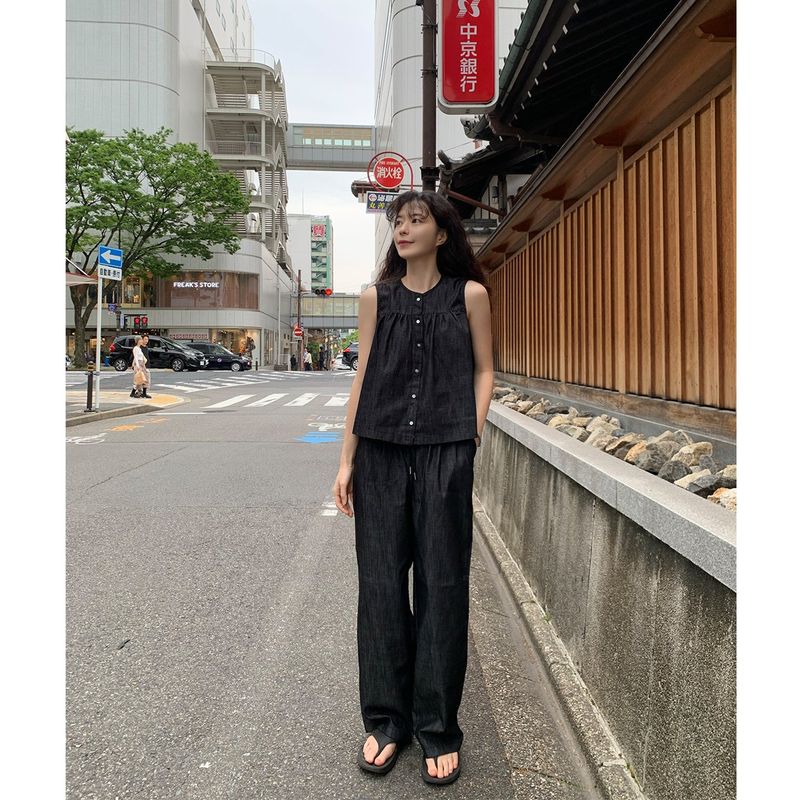 Matil denim banding pants