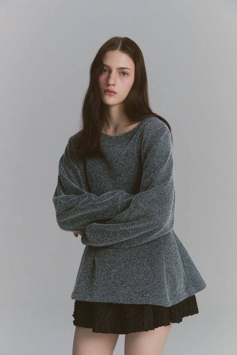 Angora Flare Sweatshirt Charcoal