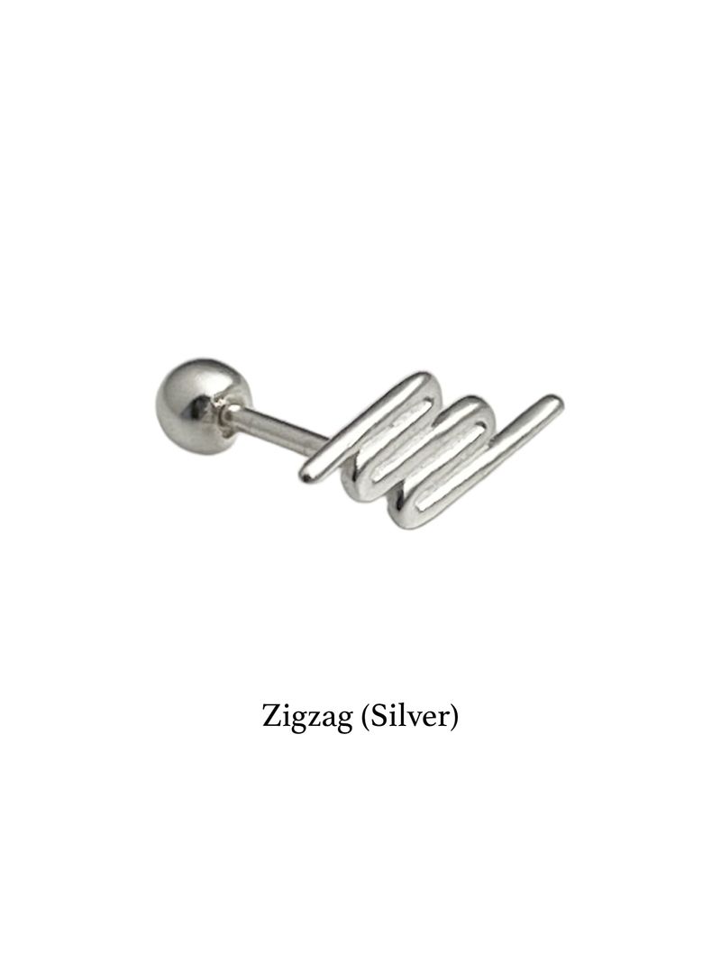 [Silver ver.] Rainbow doodle piercing