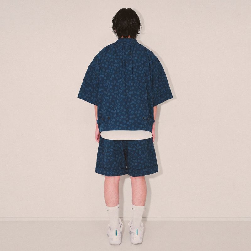 flower robe cardigan_blue