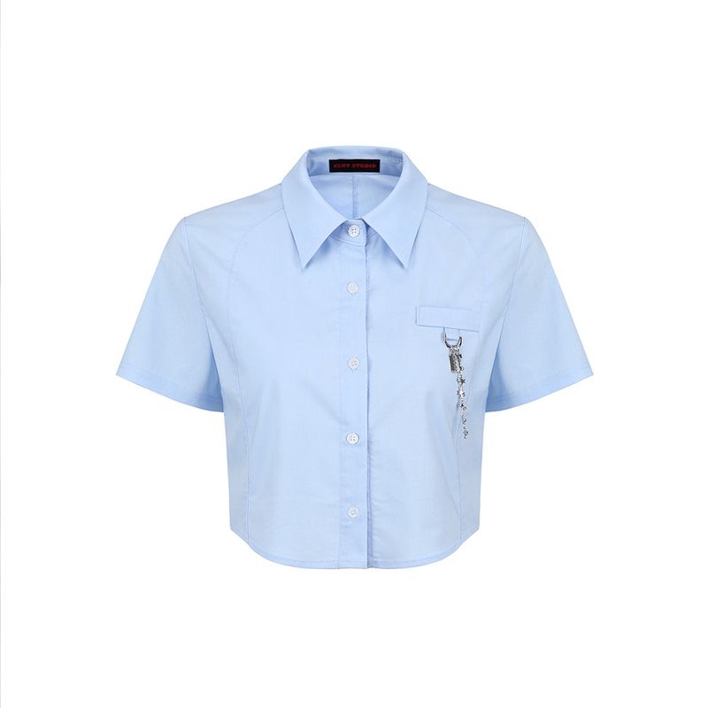 Razor Blade Half Shirt - BLUE