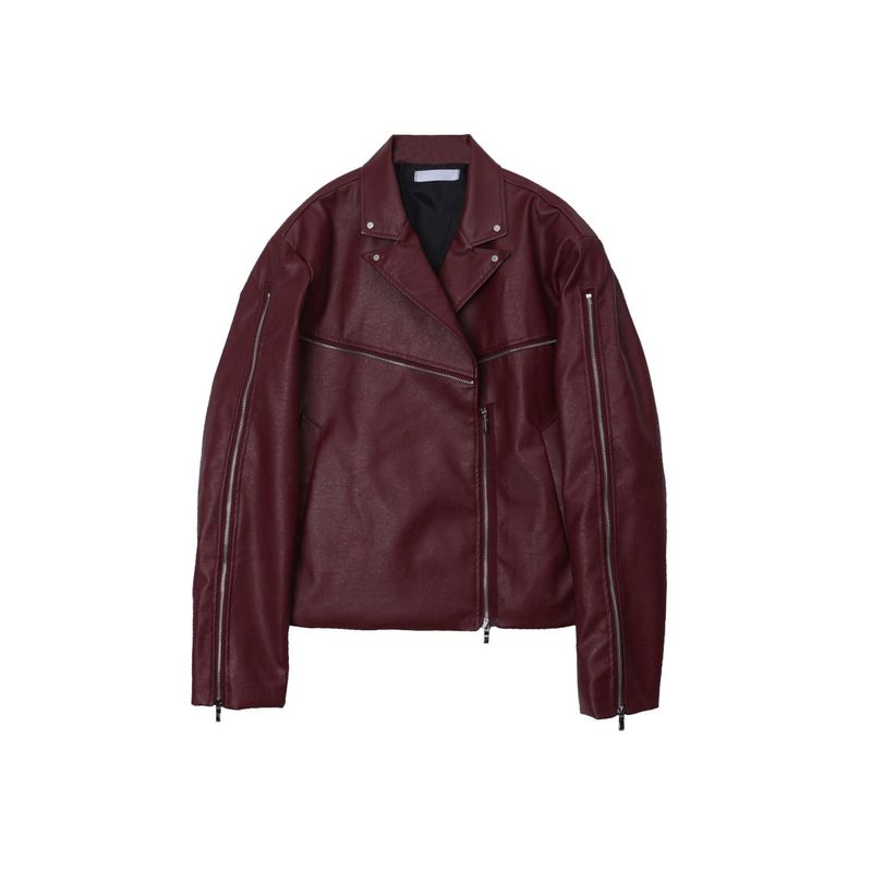 ENOC leather zipper double jacket (2 colors)