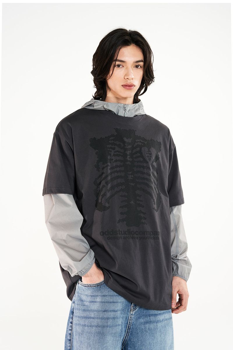 Skull Pixel Graphic Oversized Fit T-shirt