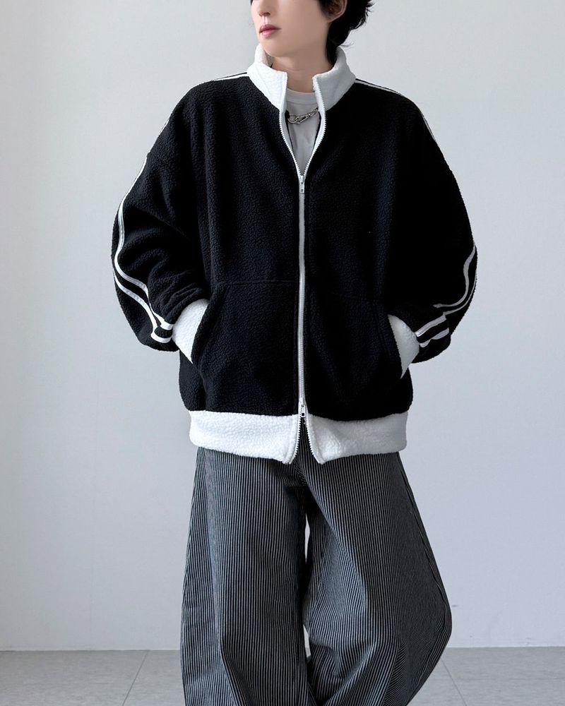 Dobby Fleece Track Zip-up