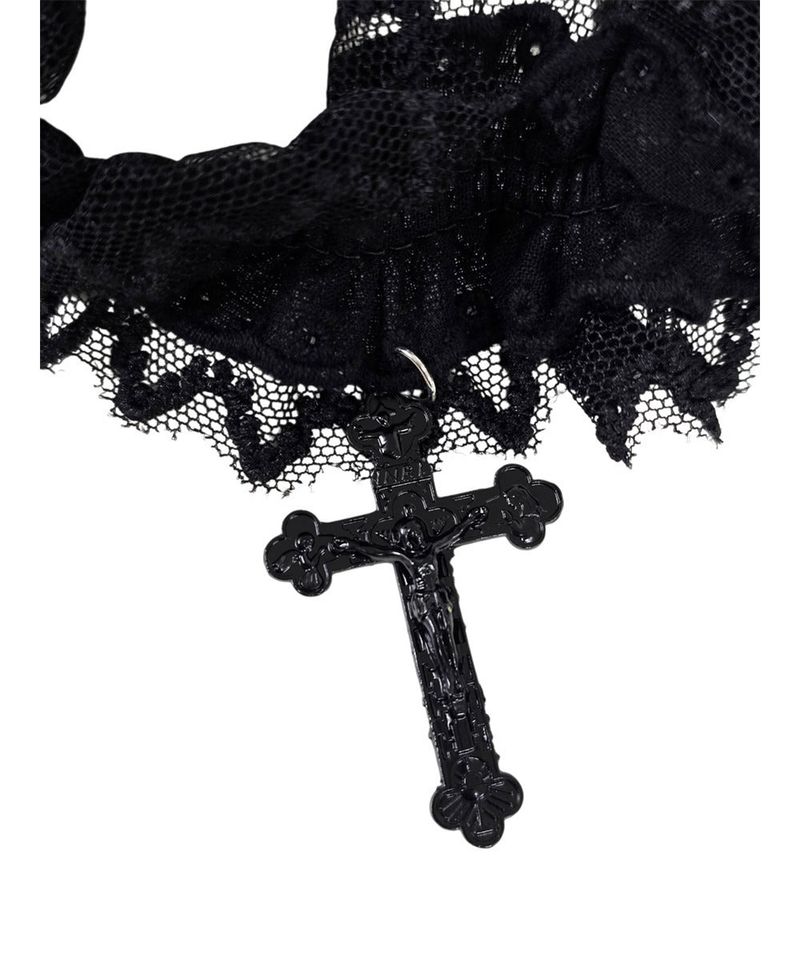 Gothic Cross lace choker