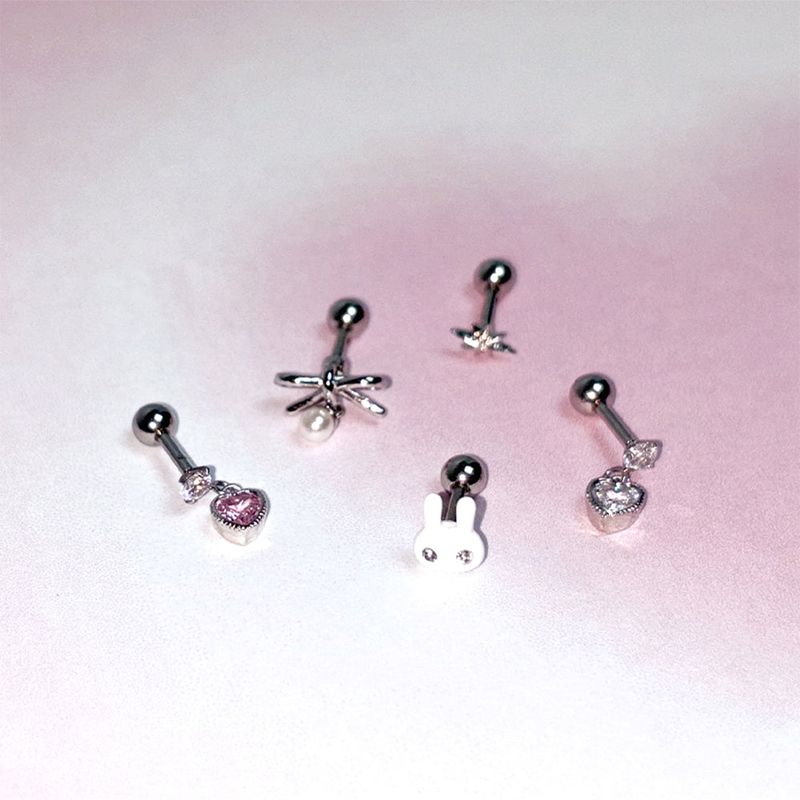 VVV（ブイブイブイ）の「[SET] ラビットハートリボンドロップピアス（アクセサリー）」