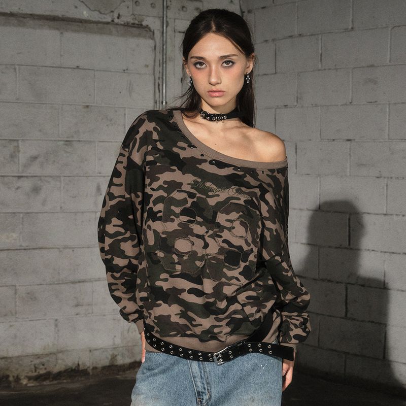 MIDNIGHT MOVE（ミッドナイトムーブ）の「camo 89 rivet mtm (khaki)（Tops）」