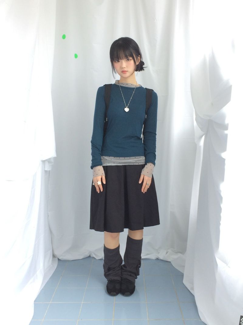 veloni basic bell pleats skirt