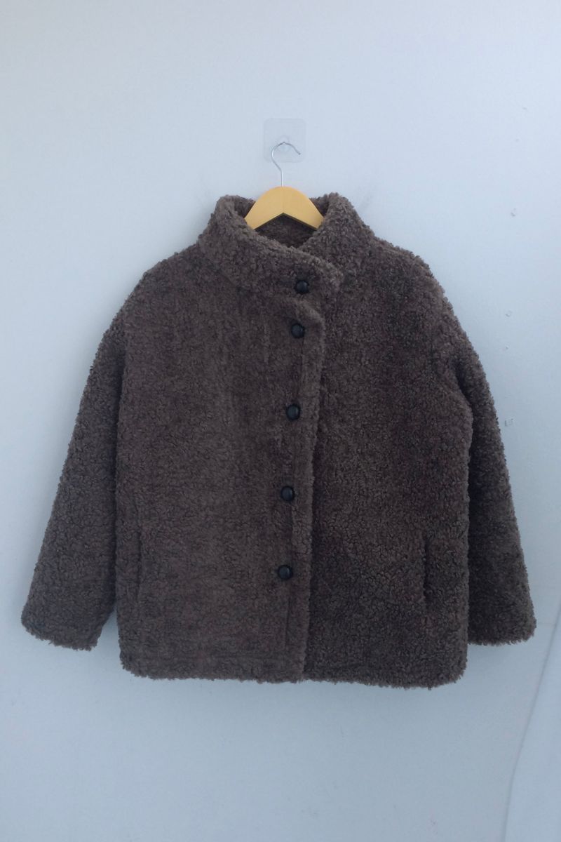 highneck puffy fur jacket