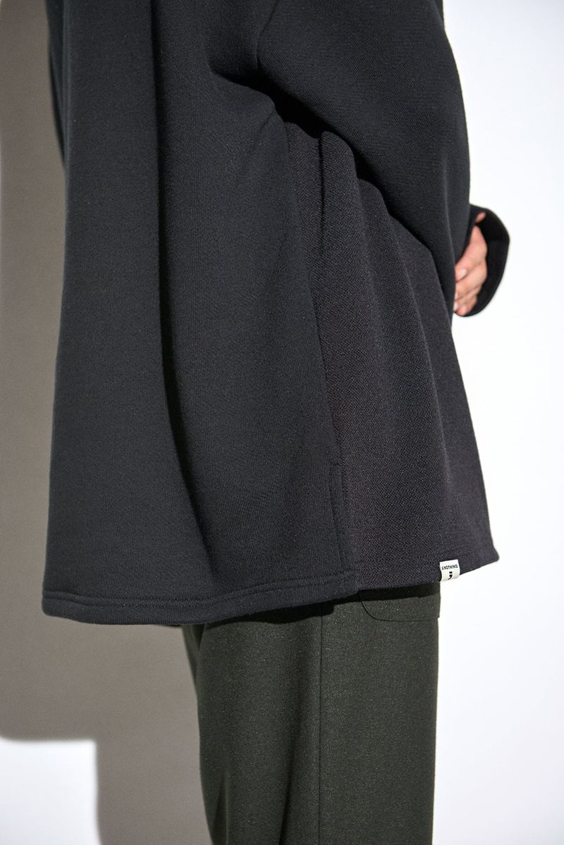 KNIT X TERRY COMBINATION POCKET TEE (Black)