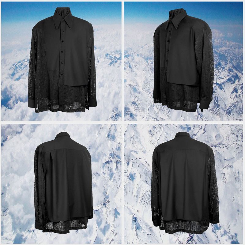 LACE PANEL SHIRTS_BK