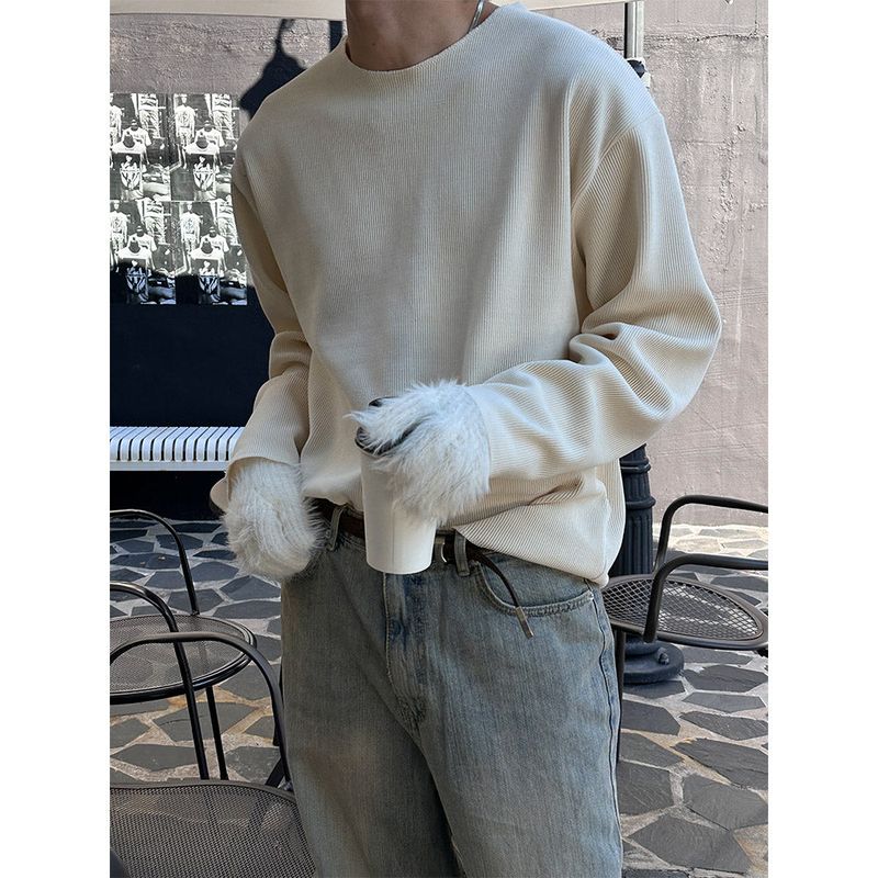 [Unisex] Thin golgi round cutting knit(4color)