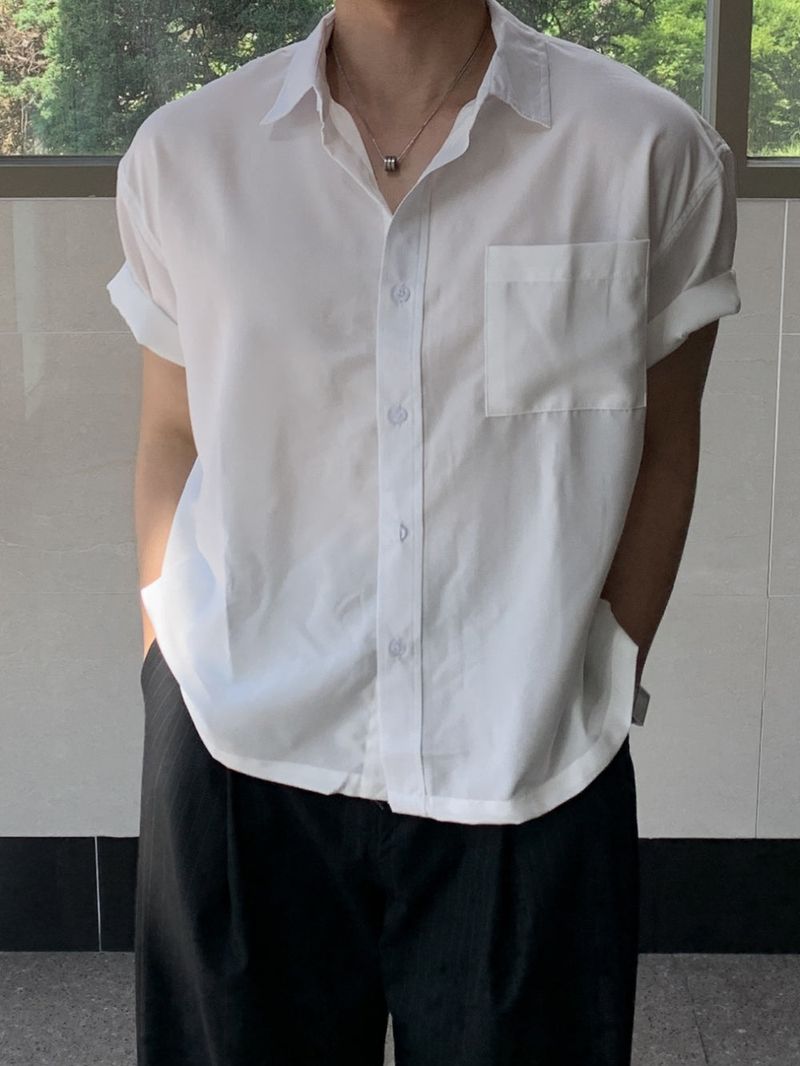 Pressed Linen Crop Short Sleeve Shirt