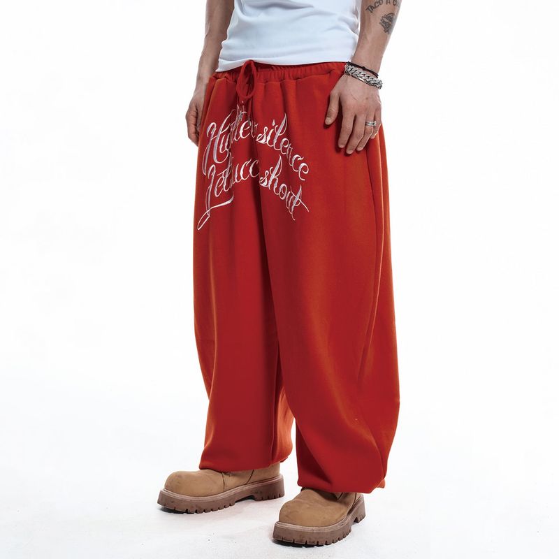 Lettering Balloon Sweatpants - RED