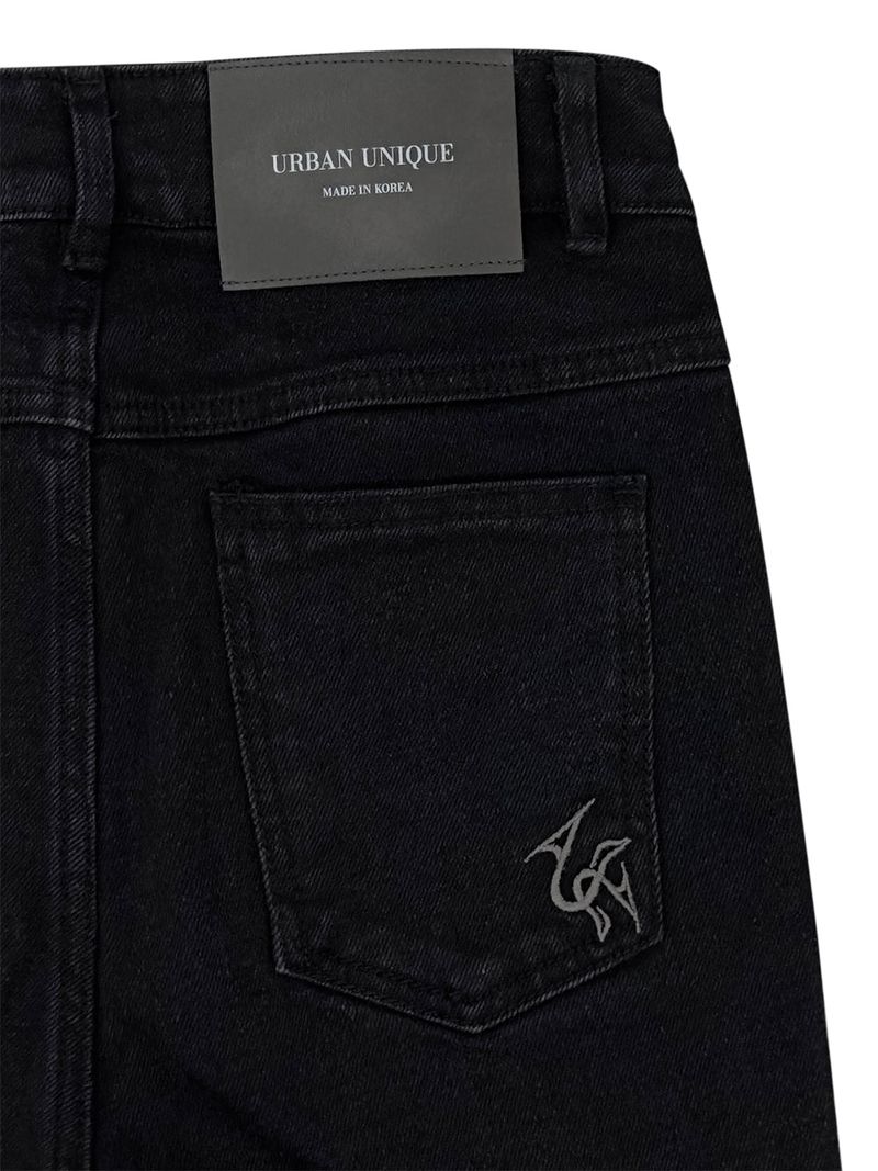 black zipper bootcut denim