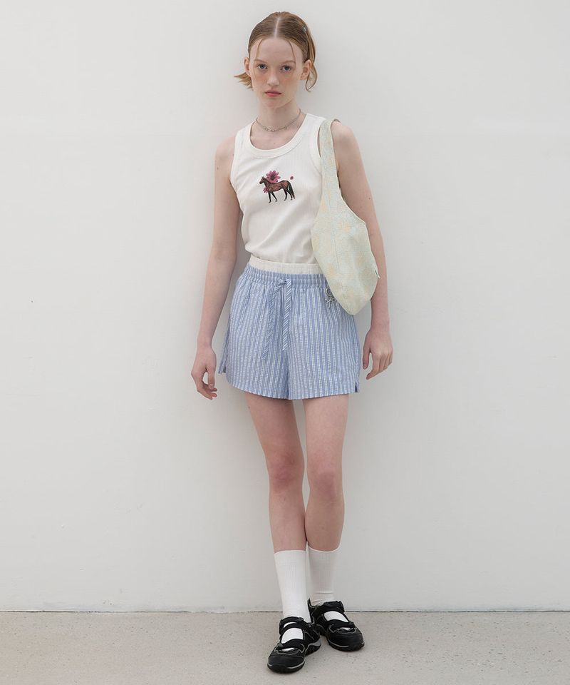 Flower Horse Tank Top - White