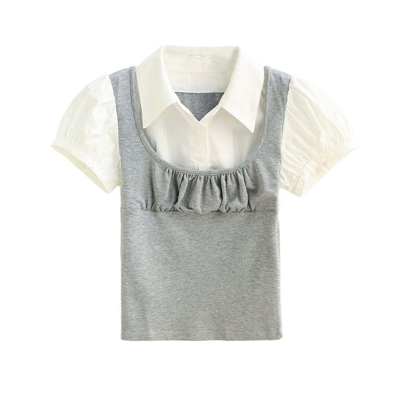 Riel Layered Bustier Shirt Top