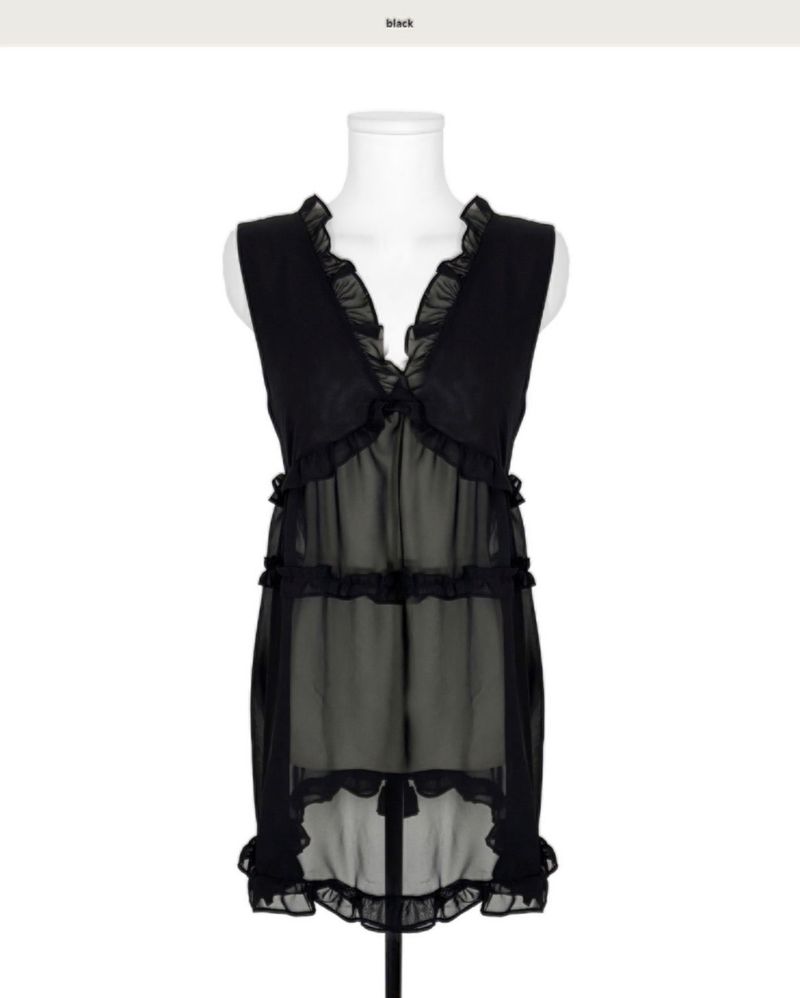 bennett chiffon & frill tiered bl / ops