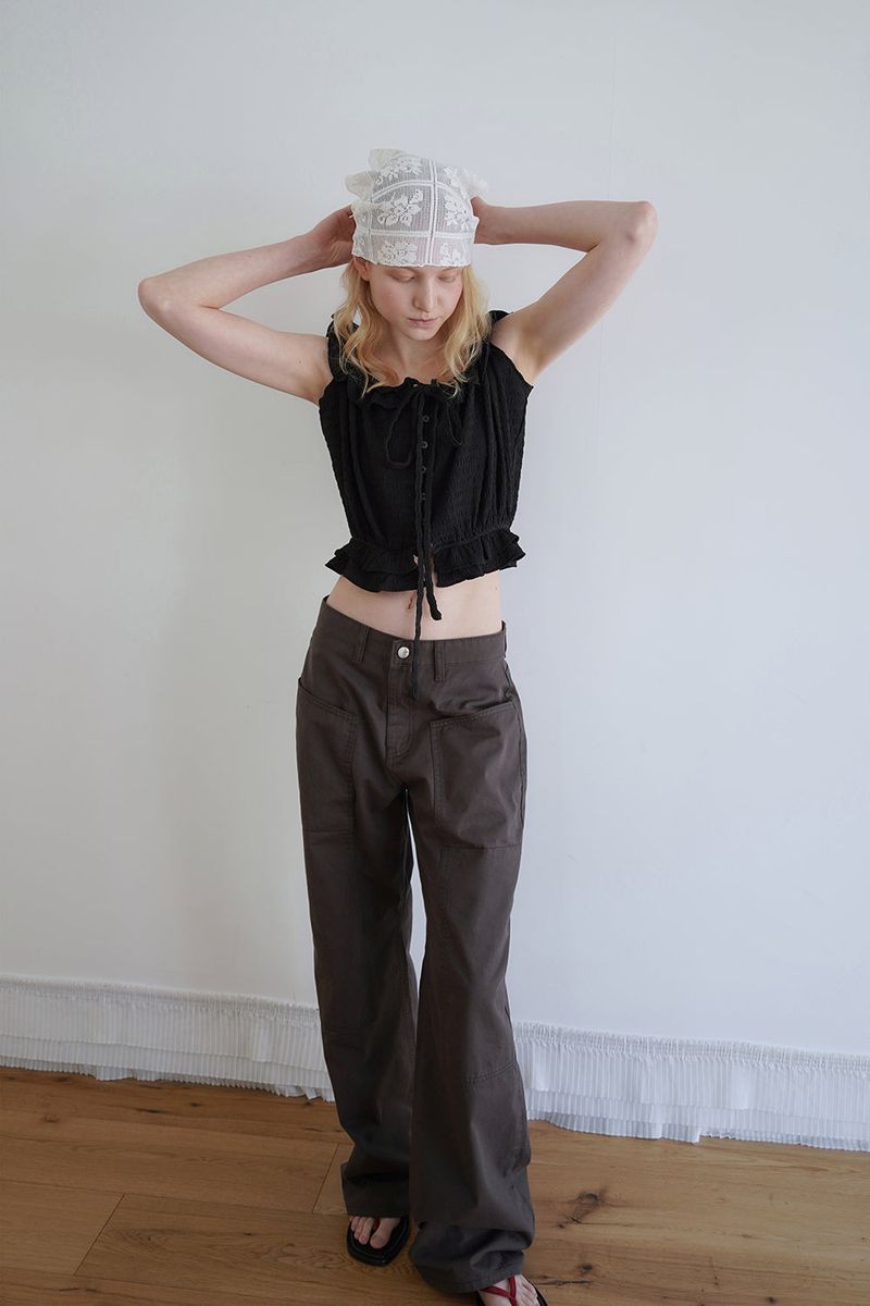 Pure frill blouse_black