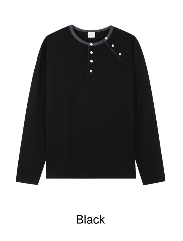 Saren Double Henley Neck Long Sleeve