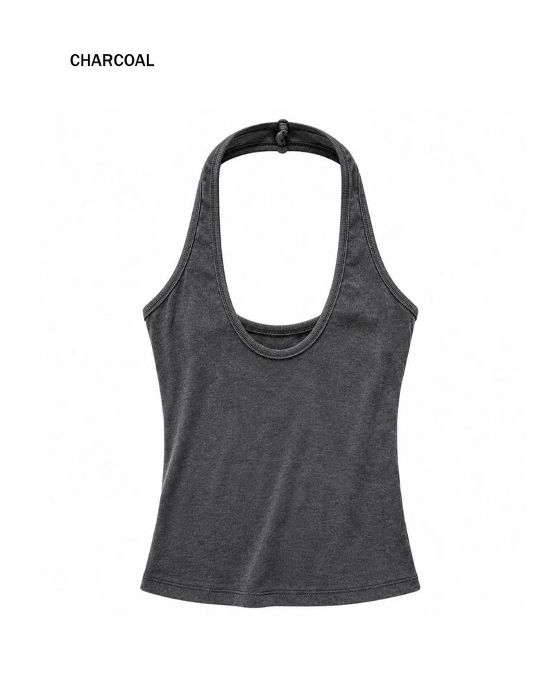 DEEP HALTER TOP (4COLORS!)