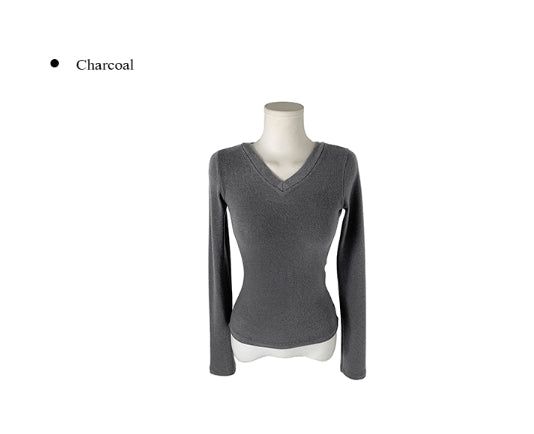 Barget Slim V-neck Button T-shirt