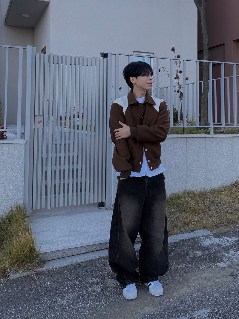 Mud Washing balloon denim pants