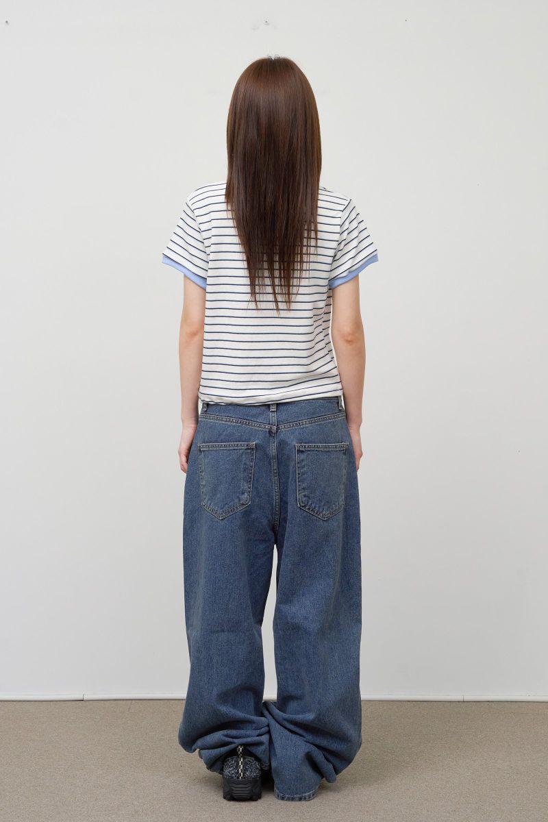 (W) Pesto Striped Top