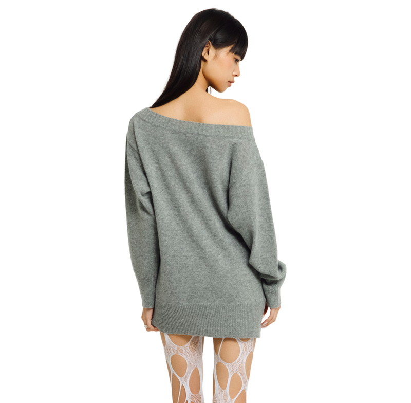 MUFFIN KNIT DRESS [GREY]