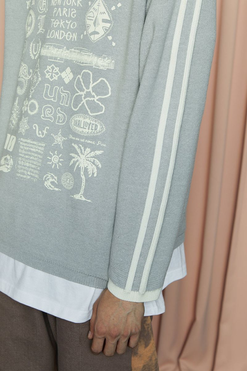 LINE GRAPHIC KNIT / GREY