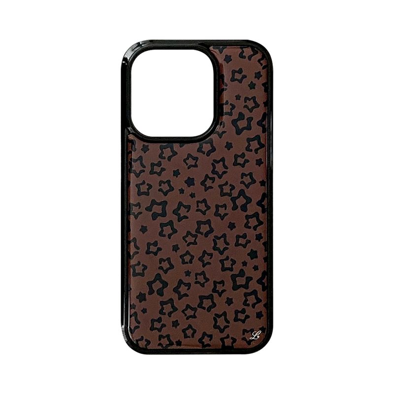 [MADE] STAR LEOPARD PHONE CASE BROWN (epoxy bumper)