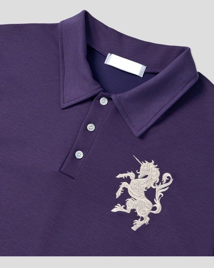 (UNISEX) Horse PK Collar Long Sleeve