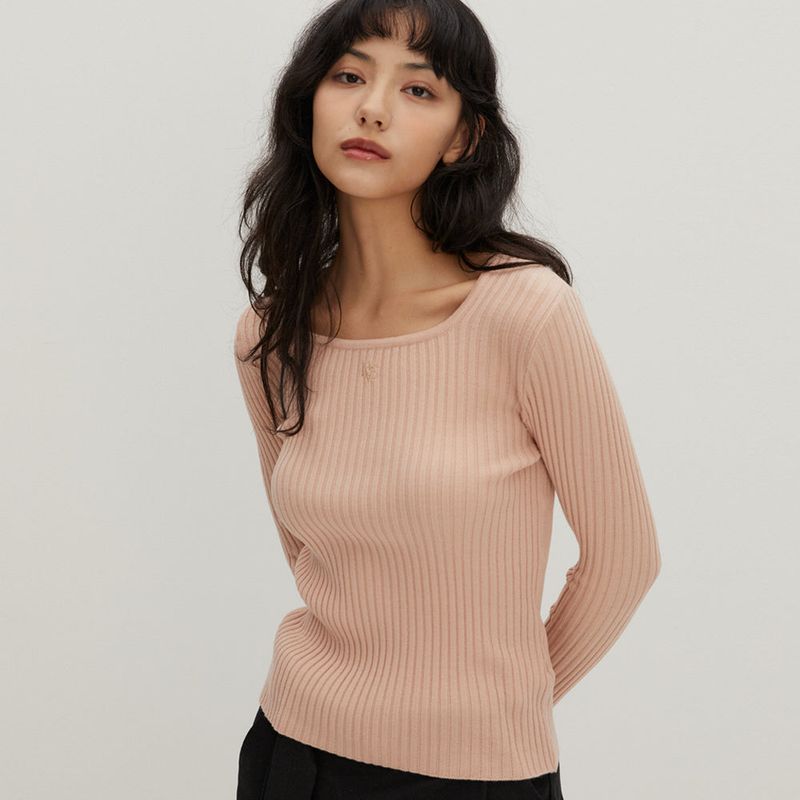 Square Neck Sweater Pink