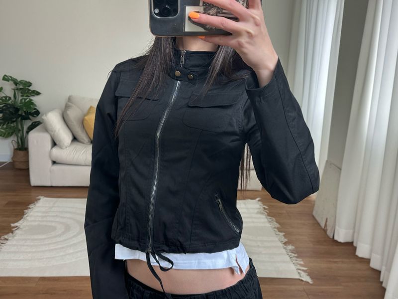 y2k slim zip jacket